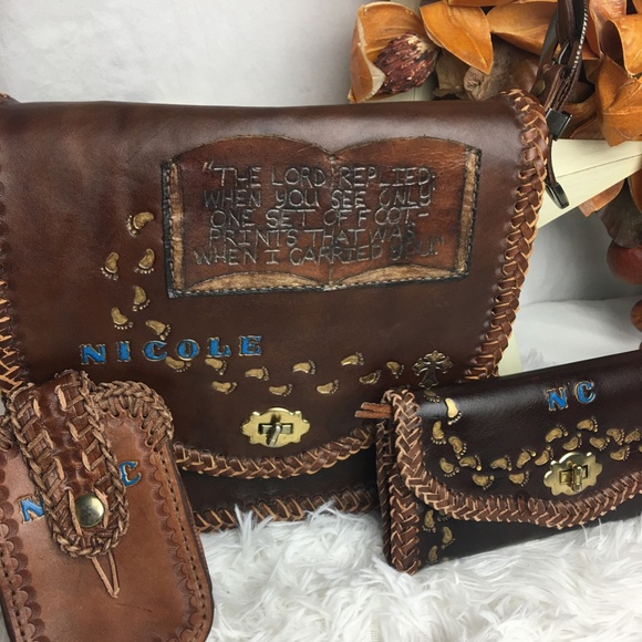 Brown Leather Trio Purse Nicole - Picture 4 of 8